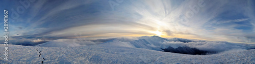 Panorama of winter Borzhava ridge © 1