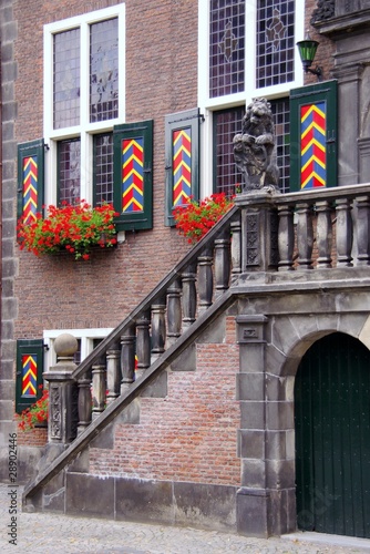 A detail of the historic city hall of Vlaardingen