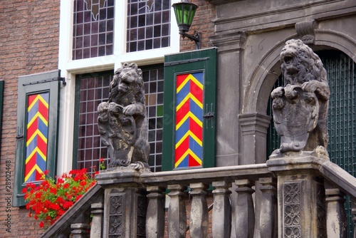 A detail of the town hall of Vlaardingen in the Netherlands