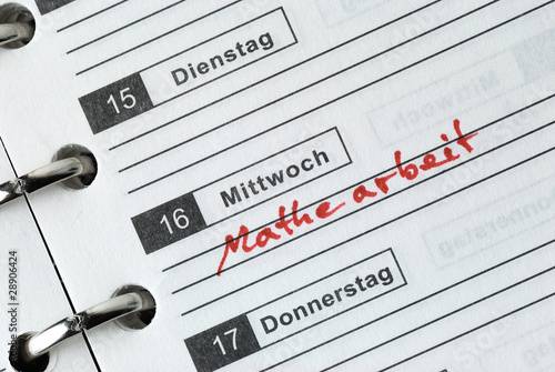 Wallpaper Mural Kalendereintrag "Mathe-Arbeit" Torontodigital.ca