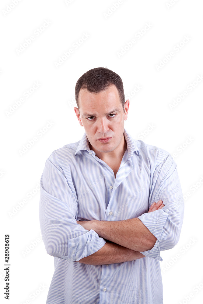 handsome man upset with his arms crossed handsome man upset with his arms crossed