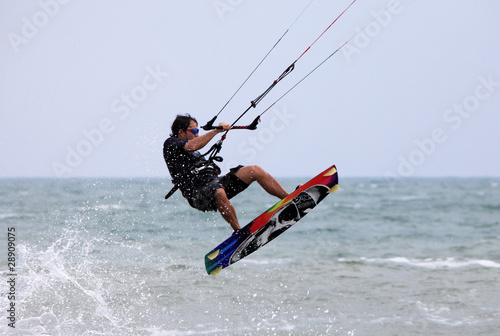Kitesurfer in action