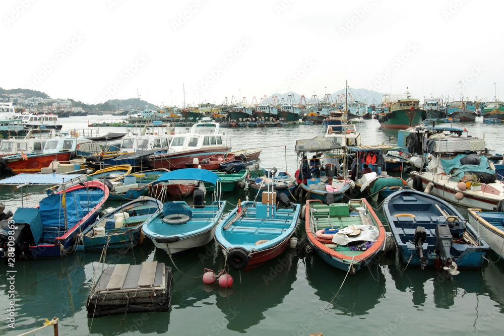 Fishing and house boats anchored in Cheung Chau