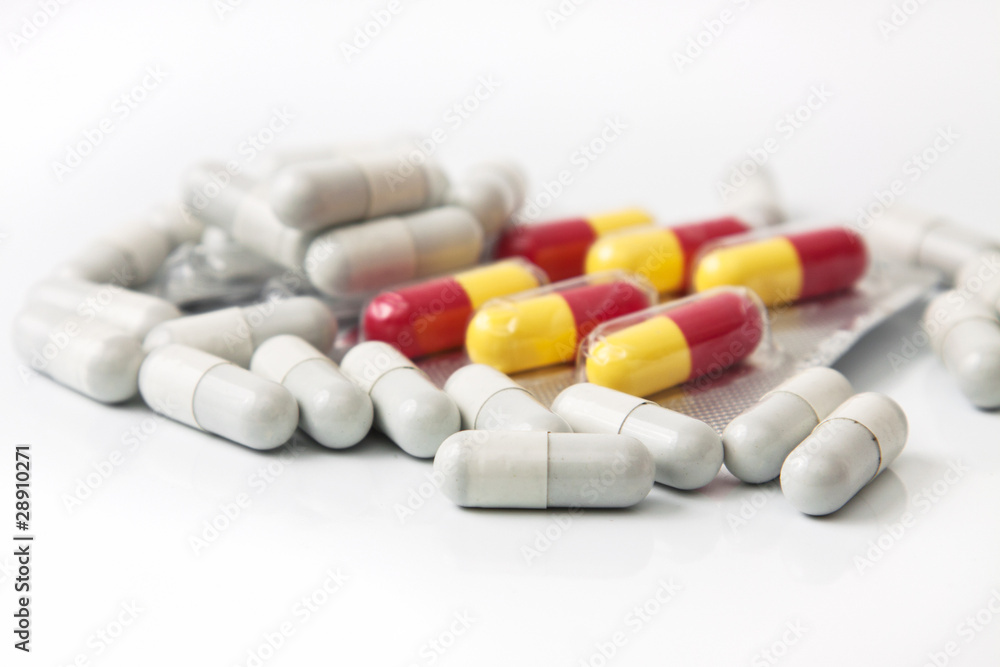 medical tablets isolated in white medical tablets isolated in white
