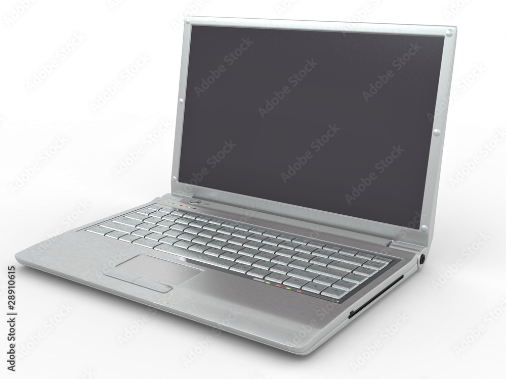 Opened laptop on white isolated background. Opened laptop on white isolated background.