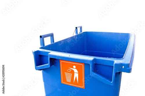 Blauer Müllcontainer