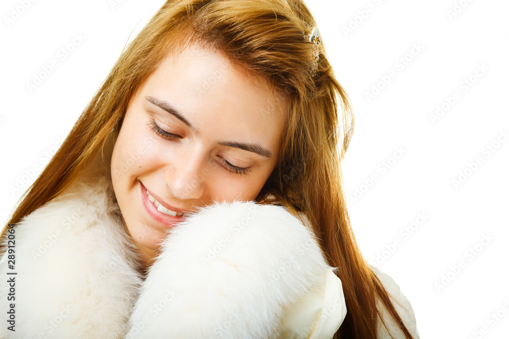 Portrait of a beautiful woman wearing winter coat Portrait of a beautiful woman wearing winter coat