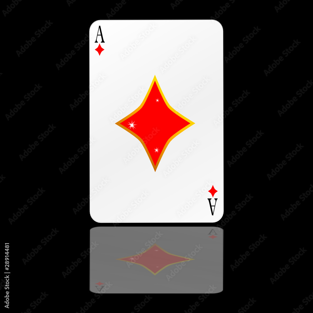 Obraz premium ace diamond card on black backgorund