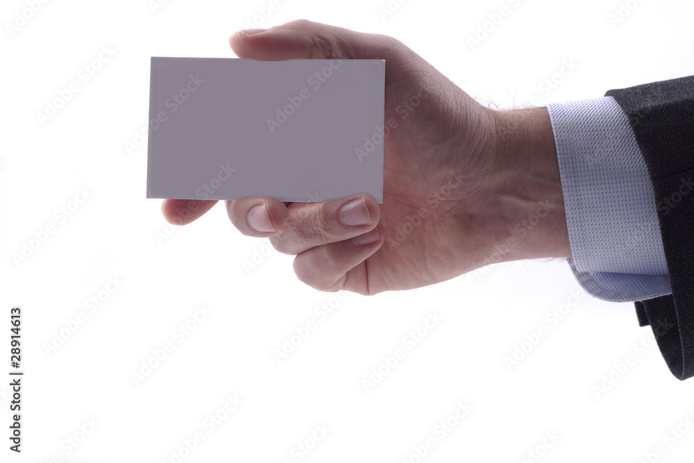 business man showing business card business man showing business card