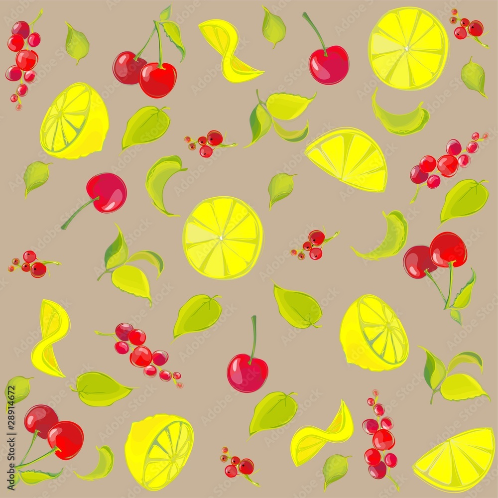 Seamless background with the image of beautiful fruit. Seamless background with the image of beautiful fruit.