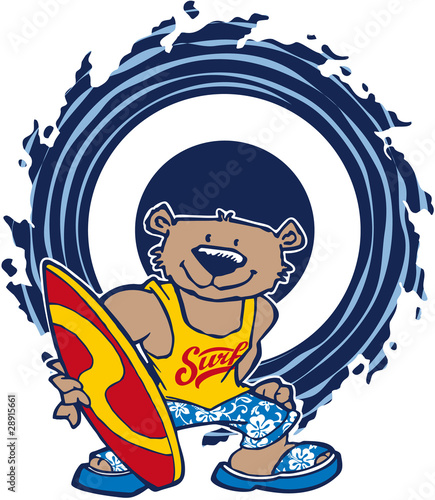 Surfing bear