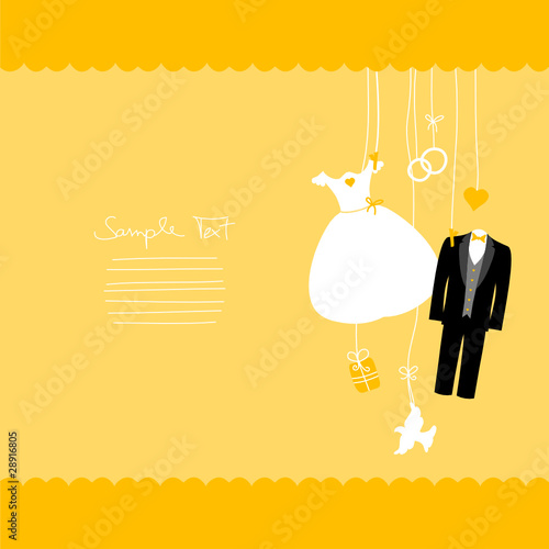 Hanging Wedding Symbols Border Gold