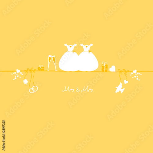 Wedding Symbols Mrs. & Mrs. Gold