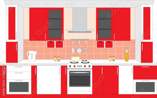 Kitchen furniture. Interior.