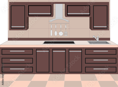Kitchen furniture. Interior.