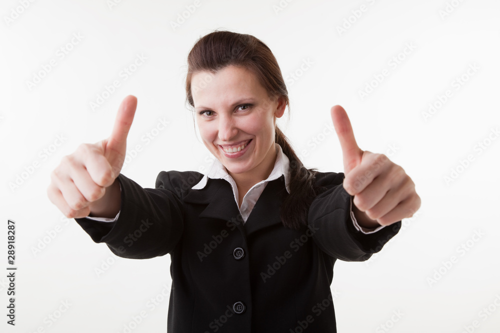 Smiling business woman on the white background Smiling business woman on the white background