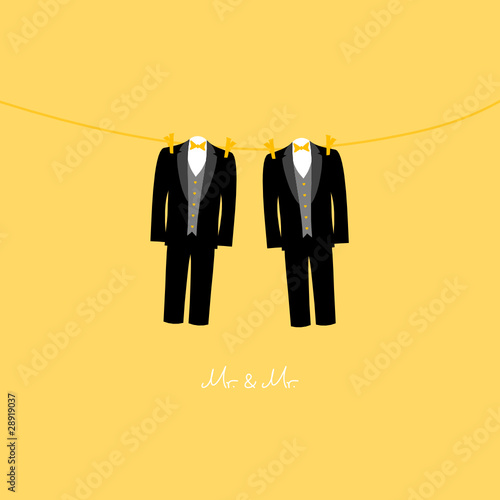 Hanging Grooms Mr. & Mr. Gold