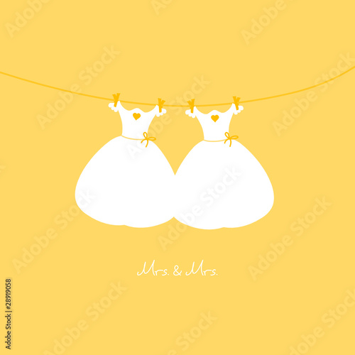 Hanging Brides Mrs. & Mrs. Gold