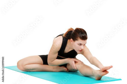 young woman doing strecthing excersise