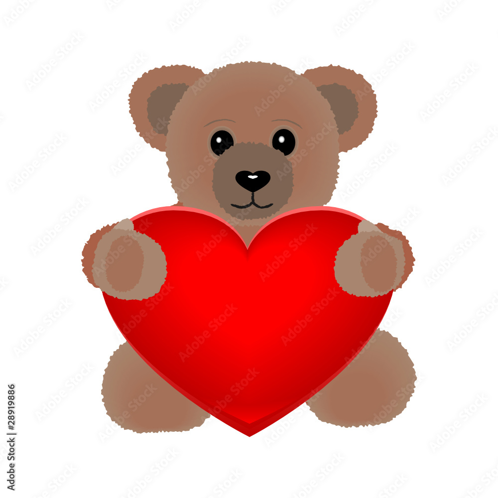 Teddy Bär mit Herz Vector Stock Vector Adobe Stock