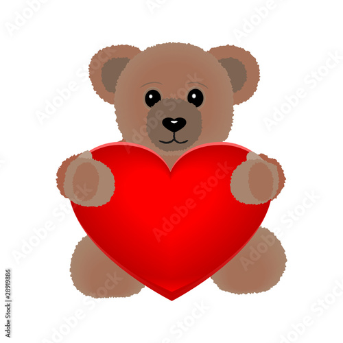 Teddy Bär mit Herz - Vector