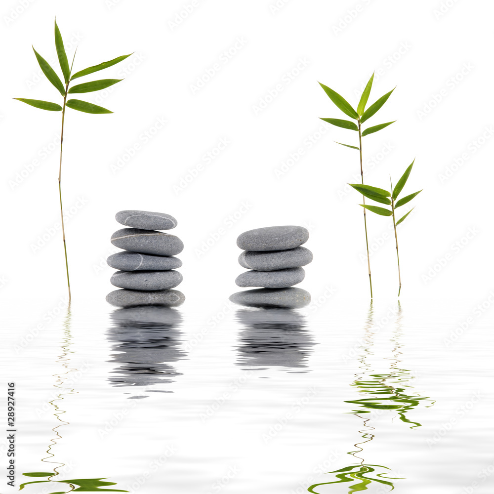 spa stones and bamboo grass with reflection in rippled water, spa stones and bamboo grass with reflection in rippled water,
