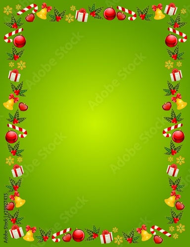 christmas background with bolls and gifts