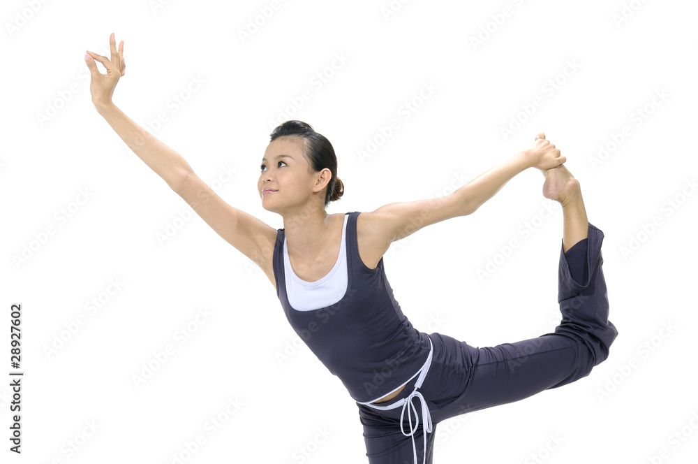 Portrait of a pretty girl exercising Portrait of a pretty girl exercising