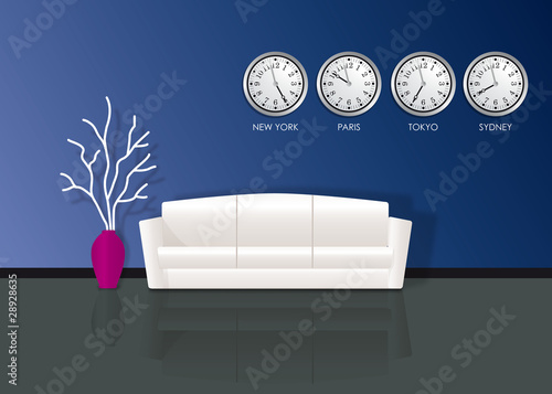 Canape_Bleu_Horloge