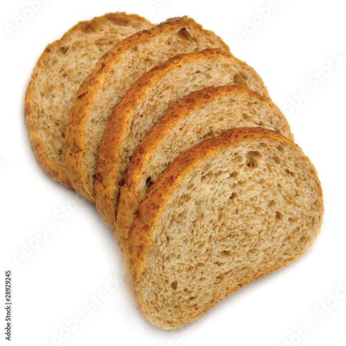 Sliced Bread Slices Stack, Isolated Closeup