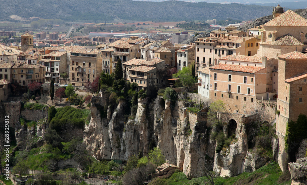 Cliff side houses in Historic Walled Town of Cuenca - Spain.