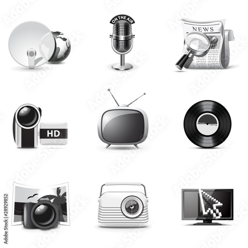 Media icons | B&W series