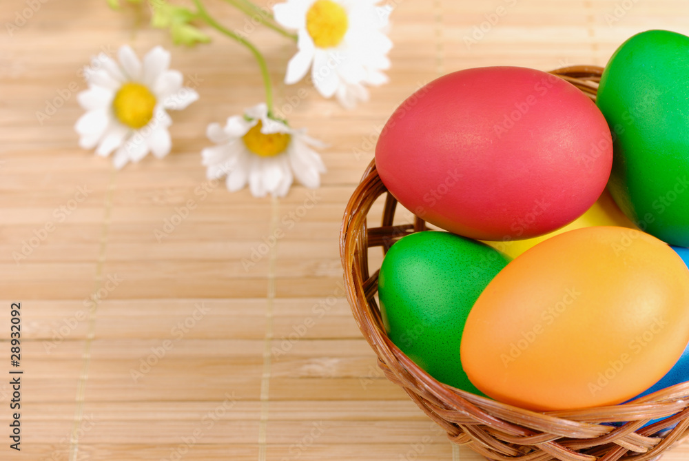 Easter eggs in basket Easter eggs in basket