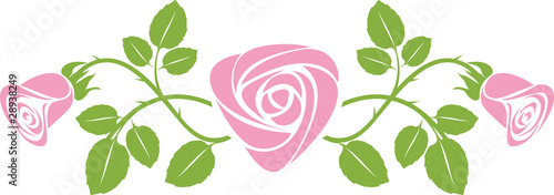 Ornament with roses