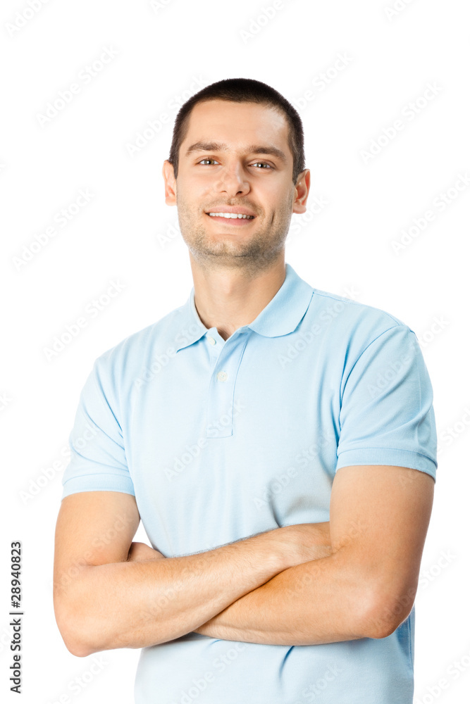 Portrait of happy smiling young man, isolated on white Portrait of happy smiling young man, isolated on white