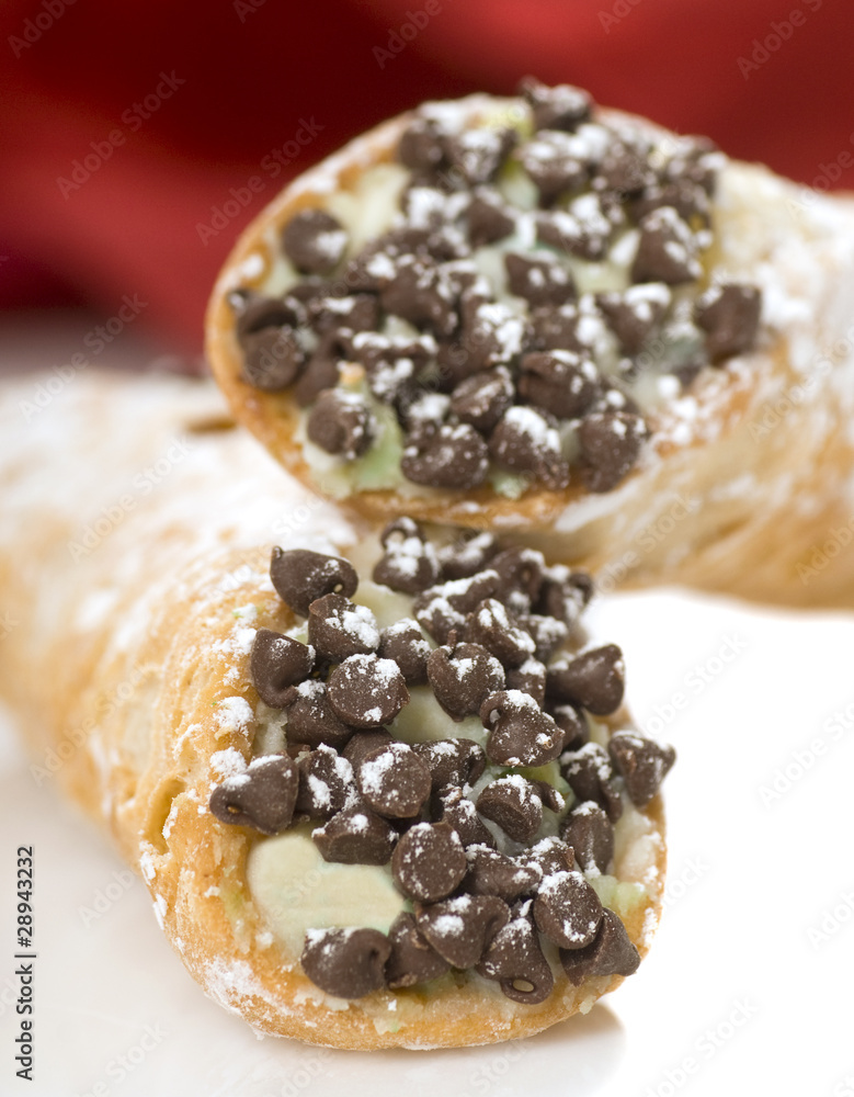 Cannoli with chocolate chips