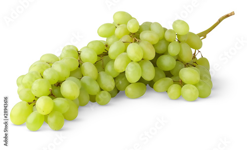 Isolated grapes. Bunch of white grape isolated on white background