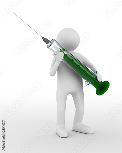 doctor with syringe on whit...