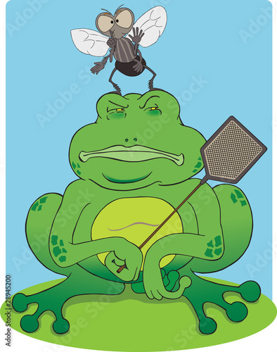 Frog with flyswatter