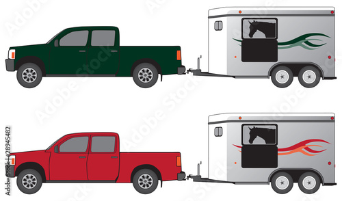PIckup with horse trailer