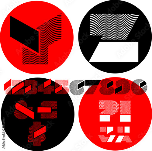 alphabet letters, signs and numbers vector