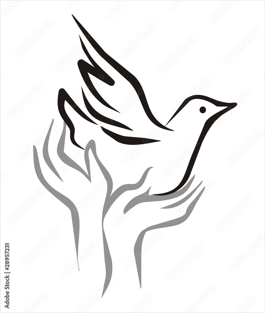 hands and bird freedom concept Stock Vector Adobe Stock