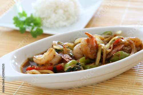 Thai Spicy Basil Shrimp