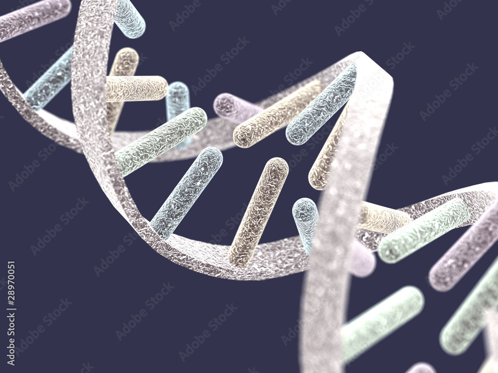 DNA chain on violet background