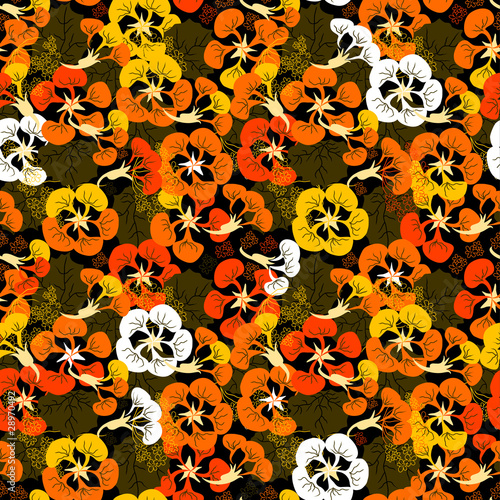 seamless ornament of bright Begonia