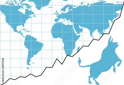 Global bull market chart stocks world growth graph