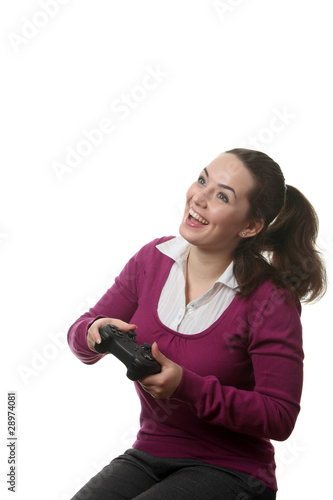 Woman play wideogame