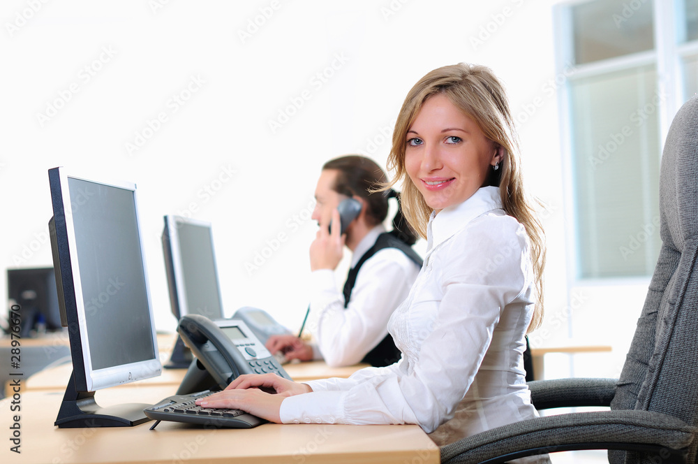 young girl in his office young girl in his office
