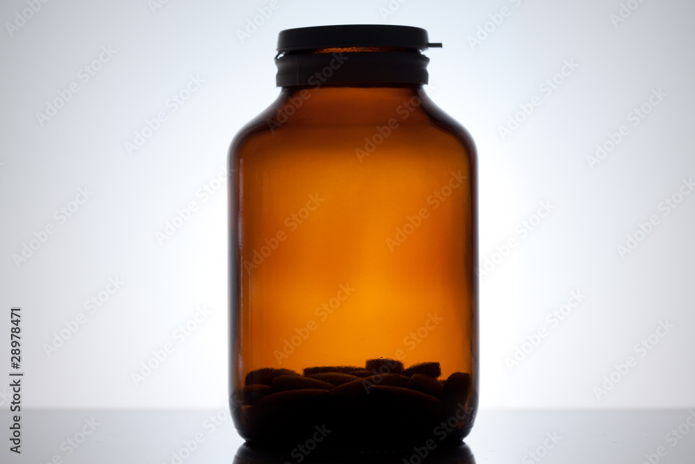 Close up on a medicine bottle Close up on a medicine bottle