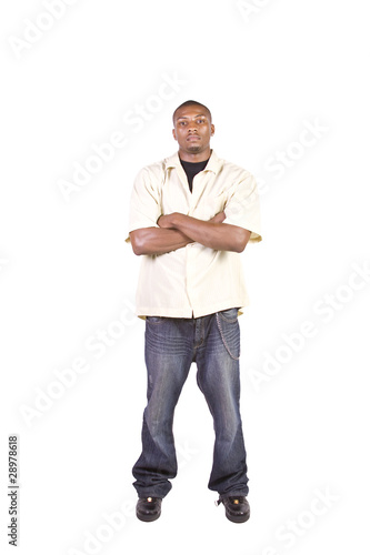Casua Black Man posing while standing